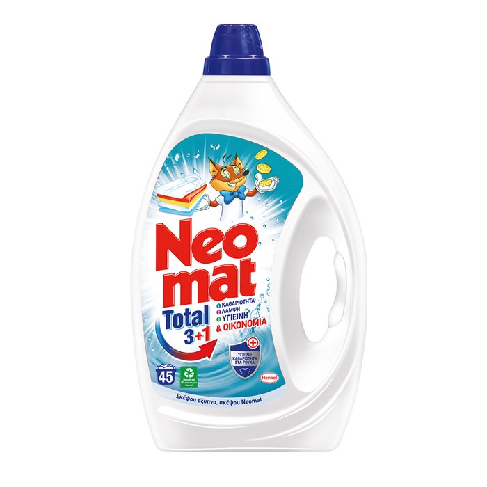 Neomat Υγρό Απορρυπαντικό Πλυντηρίου Ρούχων 3+1 45μεζ